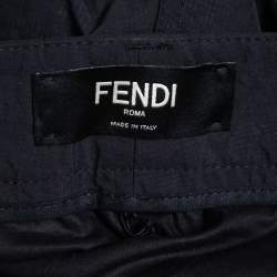 Pre Owned Fendi Black Nylon Pocket Detailed Trousers L