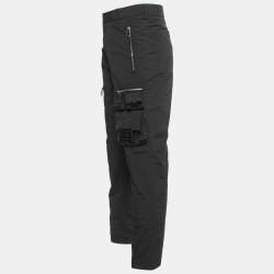 Pre Owned Fendi Black Nylon Pocket Detailed Trousers L