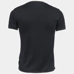 Pre Owned Fendi Black Sequined Cotton Crew Neck Half Sleeve T-Shirt XL