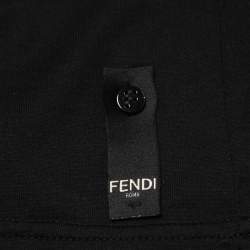 Pre Owned Fendi Black Bulb Embellished Cotton Crew Neck T-Shirt 4XL