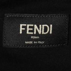 Pre Owned Fendi Black Bulb Embellished Cotton Crew Neck T-Shirt 4XL