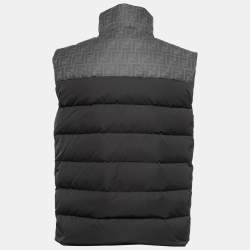 مملوكة مسبقًا Fendi Black Logo Synthetic Puffer Vest L