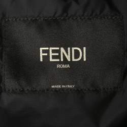 مملوكة مسبقًا Fendi Black Logo Synthetic Puffer Vest L