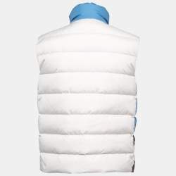 مملوكة مسبقًا Fendi White Logo Mania Synthetic Colorblock Puffer Vest M