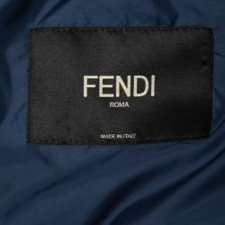 مملوكة مسبقًا Fendi White Logo Mania Synthetic Colorblock Puffer Vest M