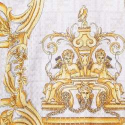 Pre Owned Fendace White Baroque Printed Perforated Knit Sweatshirt L