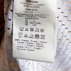 Pre Owned Fendace White Baroque Printed Perforated Knit Sweatshirt L