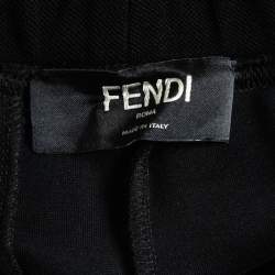Pre Owned Fendi Black Cotton Zucca Monogram Jogger Pants L