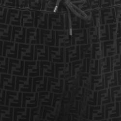 Pre Owned Fendi Black Cotton Zucca Monogram Jogger Pants L