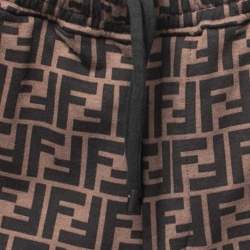 Fendi Brown Zucca Monogram Multicolor Stripe Detail Joggers XL