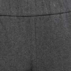 Fendi Grey Cashmere Blend Logo Strip Detail Pants L