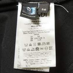 Fendi Black Cotton Spiked Eye Detail Crew Neck Half Sleeve T-Shirt 3XL