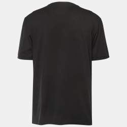 Fendi Black Cotton Spiked Eye Detail Crew Neck Half Sleeve T-Shirt 3XL
