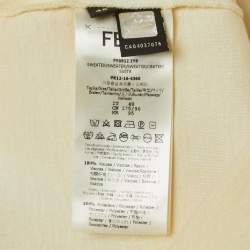 Fendi Light Yellow Frog Embroidered Knit Crew Neck Sweatshirt M