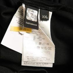 Pre Owned Fendi Black Logo Embroidered Cotton Half Sleeve T-Shirt XXL