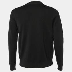 مملوكة مسبقًا Fendi Black Wool Knit Think Shearling Pocket Detail Jumper S