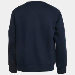 مملوكة مسبقًا Fendi Navy Blue Jersey Monster Eye Tape Detail Sweatshirt L