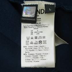 مملوكة مسبقًا Fendi Navy Blue Jersey Monster Eye Tape Detail Sweatshirt L
