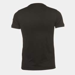 Fendi Black Logo Embroidered Cotton Half Sleeve T-Shirt XS