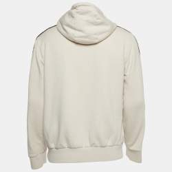 Pre Owned Fendi Off White Knit Logo Band Detail Hoodie L
