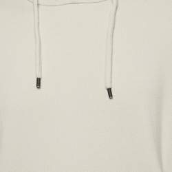 Pre Owned Fendi Off White Knit Logo Band Detail Hoodie L