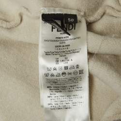 Pre Owned Fendi Off White Knit Logo Band Detail Hoodie L