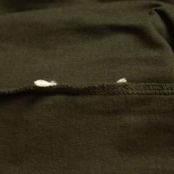 مملوكة مسبقًا Fendi Green Embellished Eye Cotton Crew Neck T-Shirt M