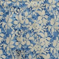 Fendi Blue Floral Print Cotton Drawstring Shorts L