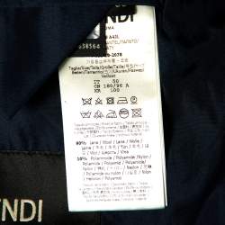 Fendi Grey FF Paneled Wool Mid Length Coat L