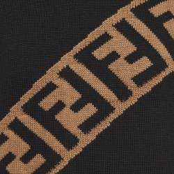 Pre Owned Fendi Black Logo Intarsia Wool Sweater M