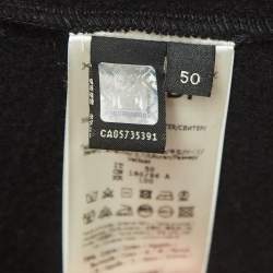 مملوكة مسبقًا Fendi Black Logo Embroidered Cotton & Cashmere Hoodie L