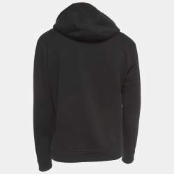 مملوكة مسبقًا Fendi Black Logo Embroidered Cotton & Cashmere Hoodie L