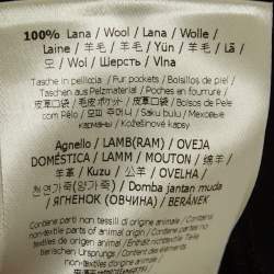 Pre Owned Fendi Black Wool Logo Fur Pocket Detail Pullover L