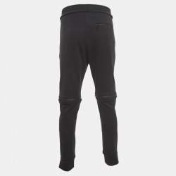 Fendi Black Jersey and Mesh Zip Knee Joggers M