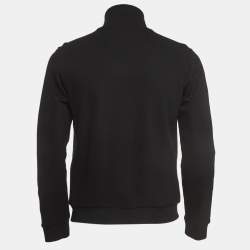Fendi Black Knit Side Logo Tape Zip Front Jacket XS