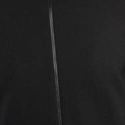 Fendi Black Knit Side Logo Tape Zip Front Jacket XS