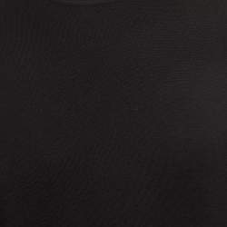 Fendi Black Logo Motif Fleece Wool Turtle Neck Pullover L