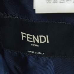 Pre Owned Fendi Navy Blue Wool Suit L