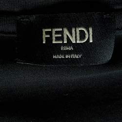 مملوكة مسبقًا Fendi Black Bag Bugs Appliqued Cotton Crew Neck T-Shirt L