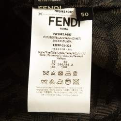 Fendi Brown Logo Jacquard Convertible Jacket L