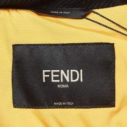 Fendi Colorblocked Corduroy and Nylon Puffer Vest L