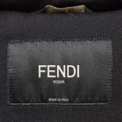 مملوكة مسبقًا Fendi Black Nylon Blend Zipper Puffer Vest L