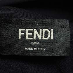 Pre Owned Fendi Black Logo Applique Jersey Sweatshirt XL