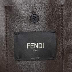 Fendi Multicolor Wool and Leather Detachable Hood Bomber Jacket M