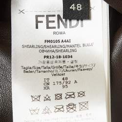 Fendi Cream Monogram Print Wool Shearling Jacket M