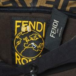 مملوكة مسبقًا Fendi Military Green Cotton Band Logo Trim Hoodie & Jogger Set XL