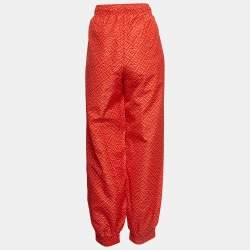 Fendi X Skims Red Logo Print Synthetic Joggers L