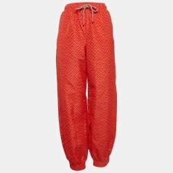 Fendi X Skims Red Logo Print Synthetic Joggers L