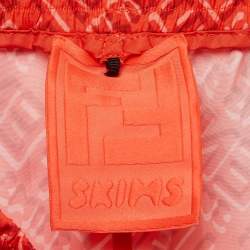 Fendi X Skims Red Logo Print Synthetic Joggers L