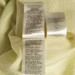 Pre Owned Fendi Yellow Zucca Print Silk Short Sleeve Shirt M